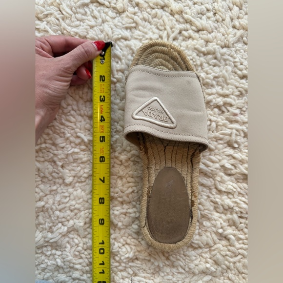 Prada Woven Canvas Slides - Picture 6 of 7